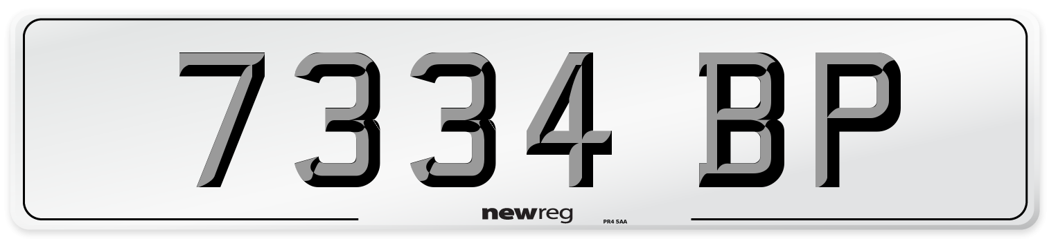 7334 BP Number Plate from New Reg